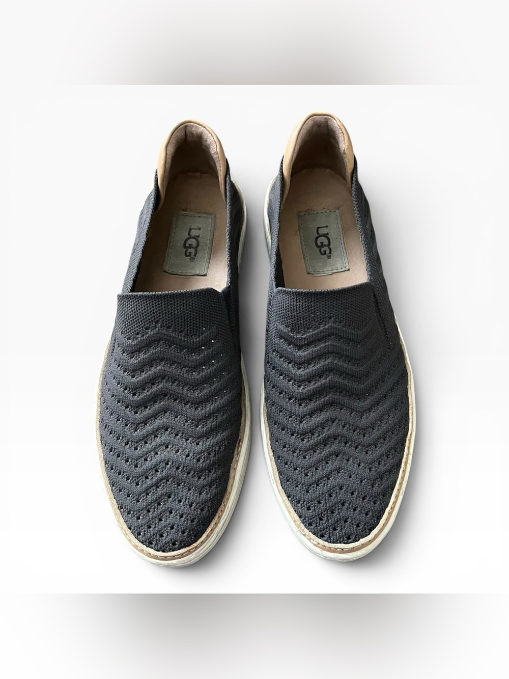 UGG Sammy Chevron Slip On Casual Sneaker Shoes Womens Size 6.5 1102560 Gray